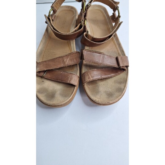 VIONIC Kayan Tan Leather Strappy Orthotic Platform Sandals Sz 11 Comfort Walking - Picture 6 of 9